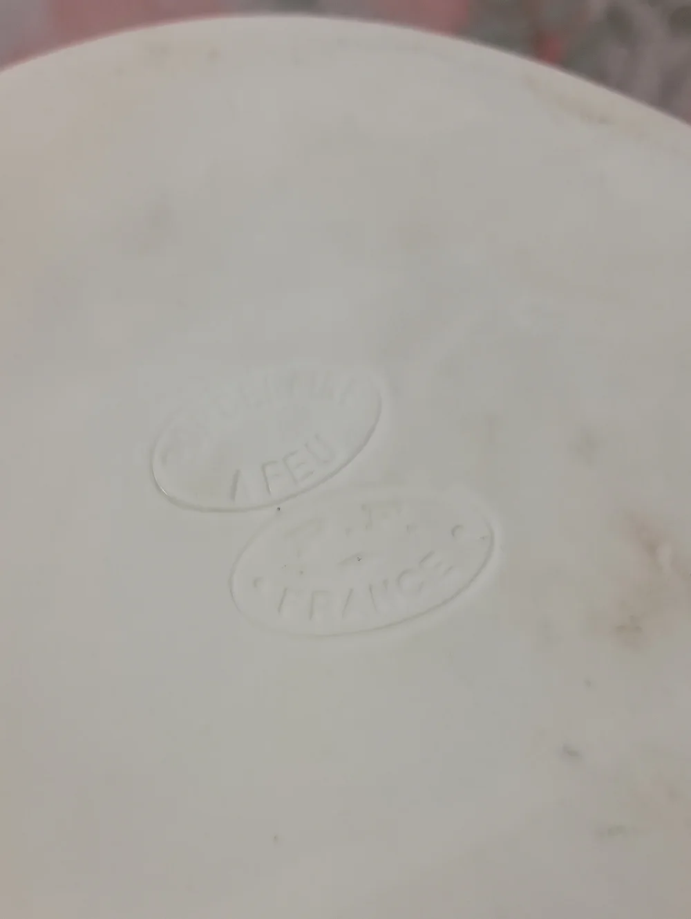 Vintage Porcelain A Feu France Casserole Bakeware Vegetable Pattern